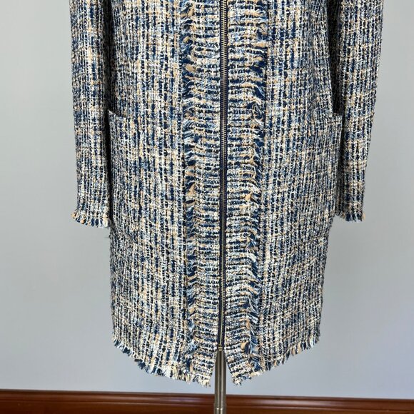 J. McLaughlin Black & White Tweed Open-Front Coat - Picture 7 of 16